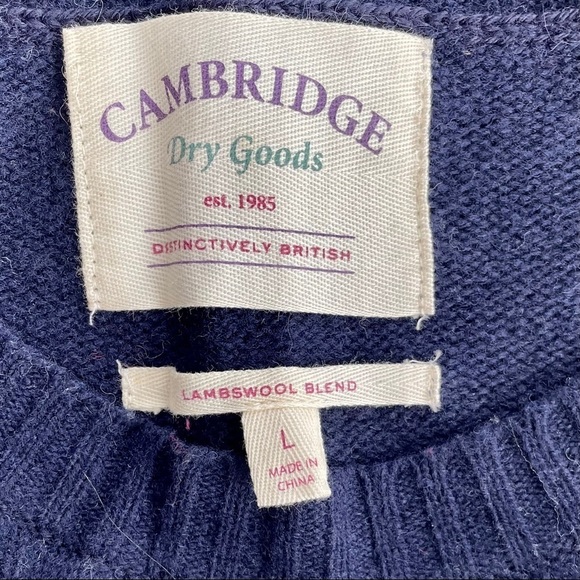 Cambridge Dry Goods Navy Snowflake Sweater L - Picture 2 of 9